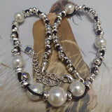 925 Silver Pearls Chain Bead Bracelet Jewelry Gift