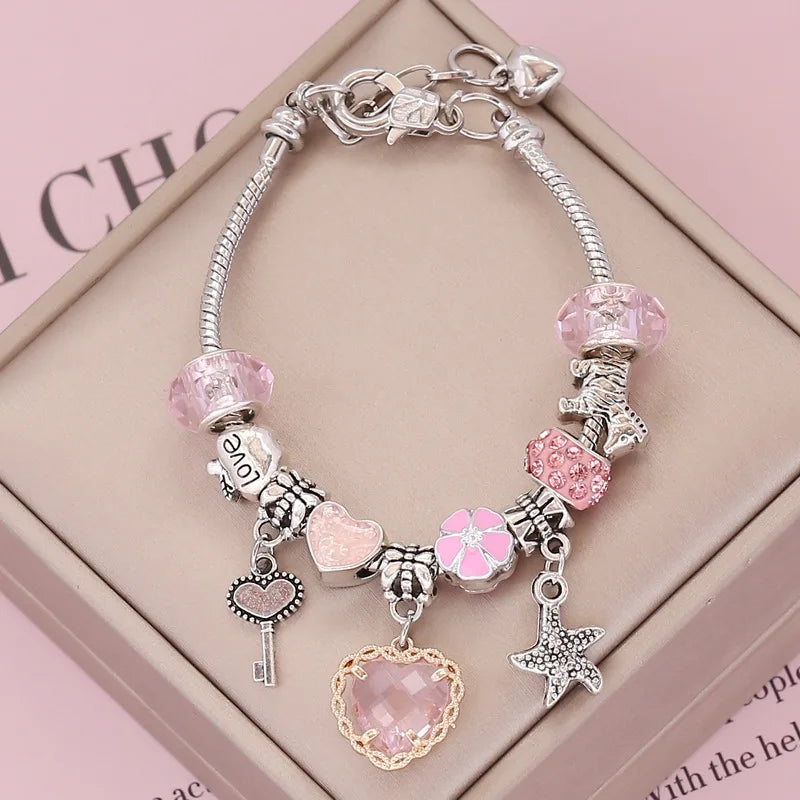 European and American Panjia Bracelet DIY Love Crystal Jewelry