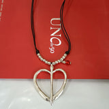 925 Silver Love Fork Rope Chain Pearl Necklace