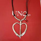 925 Silver Love Fork Rope Chain Pearl Necklace