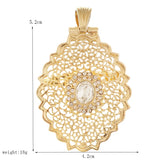 European Jewelry Brooch with Rhinestone Pendant Pair
