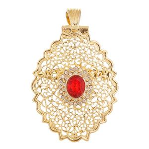 European Jewelry Brooch with Rhinestone Pendant Pair