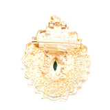 European Jewelry Brooch with Rhinestone Pendant Pair