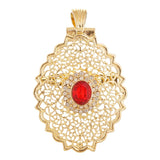 European Jewelry Brooch with Rhinestone Pendant Pair