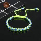 Evil Eye Fluorescent Braided Bracelet for Women Couples