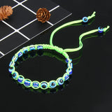 Evil Eye Fluorescent Braided Bracelet for Women Couples