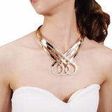 Punk Geometric Hollow Metal Choker Necklace for Women