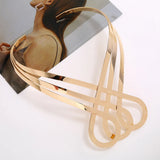 Punk Geometric Hollow Metal Choker Necklace for Women