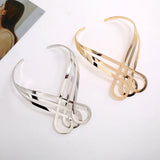 Punk Geometric Hollow Metal Choker Necklace for Women