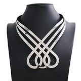 Punk Geometric Hollow Metal Choker Necklace for Women