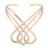 Punk Geometric Hollow Metal Choker Necklace for Women