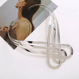 Punk Geometric Hollow Metal Choker Necklace for Women