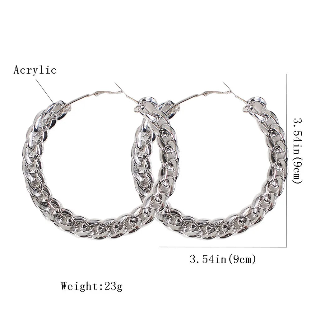 Vintage Acrylic Geometric Circle Earrings