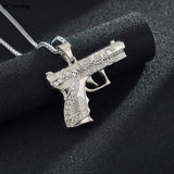 2PAC Pistol Necklace Hip Hop Street Party Jewelry