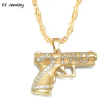 2PAC Pistol Necklace Hip Hop Street Party Jewelry