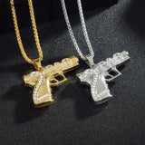 2PAC Pistol Necklace Hip Hop Street Party Jewelry