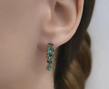 Cyan Natural Zircon 585 Rose Long Dangle Earrings