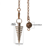 Exploration Screw-shaped Shuttle Reiki Healing Pendulum Amulet Jewelry