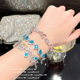 925 Silver CZ Bracelet for Women Crystal Bangle Jewelry