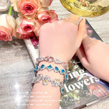 925 Silver CZ Bracelet for Women Crystal Bangle Jewelry
