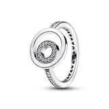 925 Sterling Silver Classic Silver Series Crown Heart Ring Charm