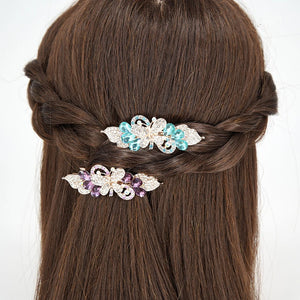 Butterfly Rhinestone Headdress Elegant Spring Clip for Women
