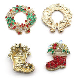 Christmas Rhinestone Buttons Coat Decoration
