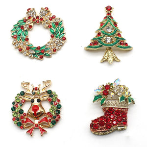 Christmas Rhinestone Buttons Coat Decoration
