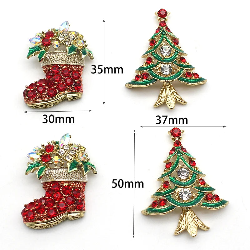 Christmas Rhinestone Buttons Coat Decoration