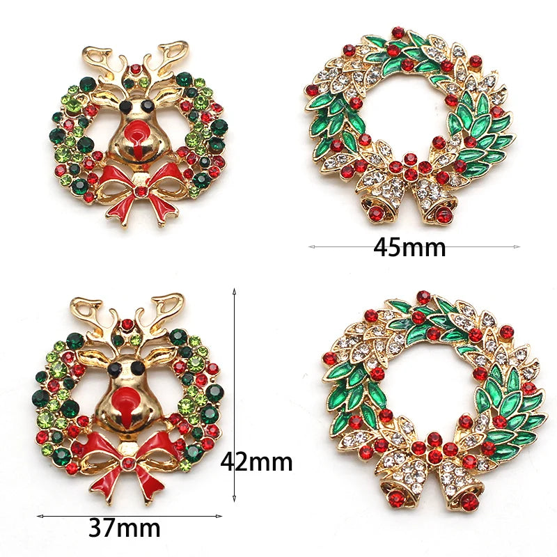 Christmas Rhinestone Buttons Coat Decoration