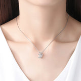 Zircon Pendant Necklace 925 Sterling Silver Rhinestone Collarbone Necklace