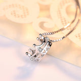 Zircon Pendant Necklace 925 Sterling Silver Rhinestone Collarbone Necklace
