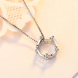 Zircon Pendant Necklace 925 Sterling Silver Rhinestone Collarbone Necklace