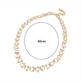 Pearl Stone Chain Choker Necklace for Wedding Jewelry