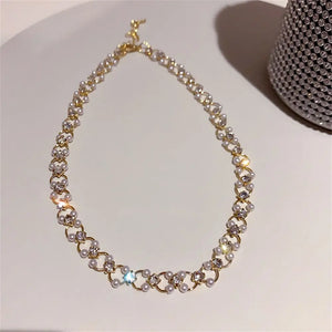 Pearl Stone Chain Choker Necklace for Wedding Jewelry