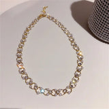 Pearl Stone Chain Choker Necklace for Wedding Jewelry
