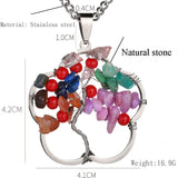 Natural Stone Tree Of Life Pendant Owl Lady Necklace