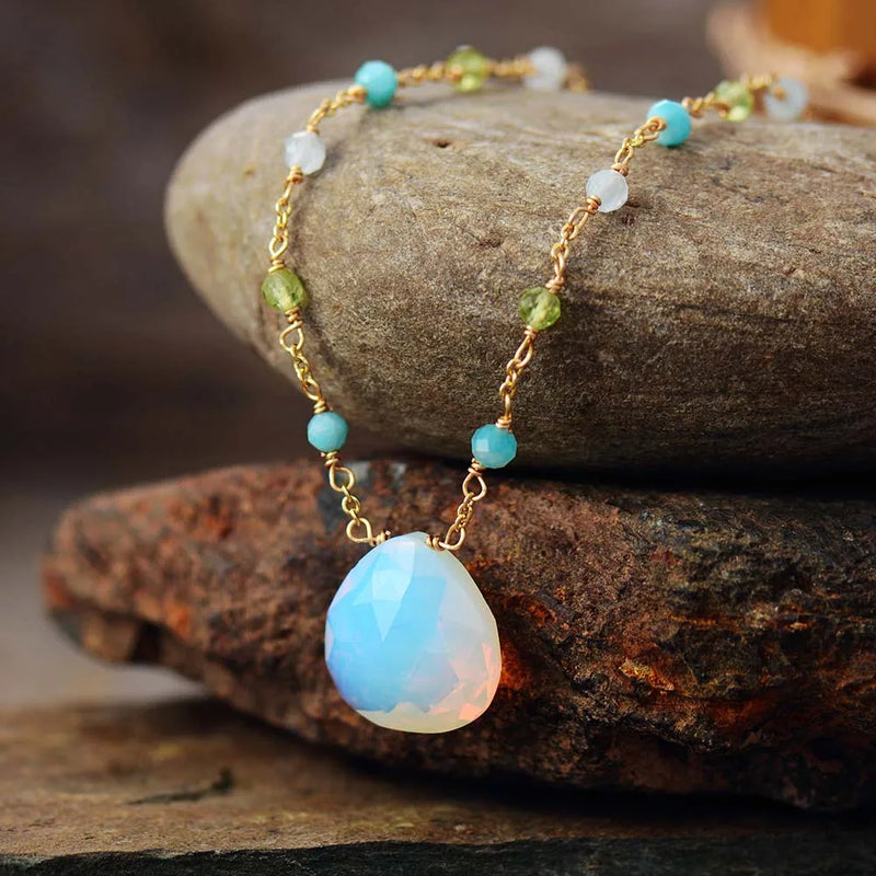 Teardrop Pendant Chain Choker Necklace Charm Women Short Necklace