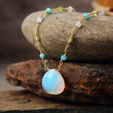 Teardrop Pendant Chain Choker Necklace Charm Women Short Necklace