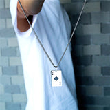 Playing Card Pendant Necklace Hearts Spades Couple Souvenir Jewelry Gift