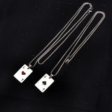 Playing Card Pendant Necklace Hearts Spades Couple Souvenir Jewelry Gift