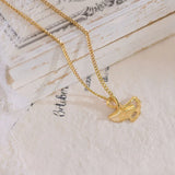Ginkgo Biloba Women Necklace Charm 14K Real Waterproof Clavicle Chain