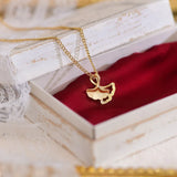 Ginkgo Biloba Women Necklace Charm 14K Real Waterproof Clavicle Chain