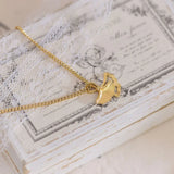 Ginkgo Biloba Women Necklace Charm 14K Real Waterproof Clavicle Chain