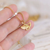 Ginkgo Biloba Women Necklace Charm 14K Real Waterproof Clavicle Chain