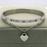 Forever Love Double Heart Bracelet Titanium Steel Rose