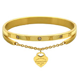 Forever Love Double Heart Bracelet, Titanium Steel Rose Bracelet