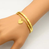 Forever Love Double Heart Bracelet Titanium Steel Rose