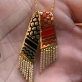 Stainless Steel Palestinian Scarf Shape Pendant Necklace