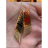 Stainless Steel Palestinian Scarf Shape Pendant Necklace